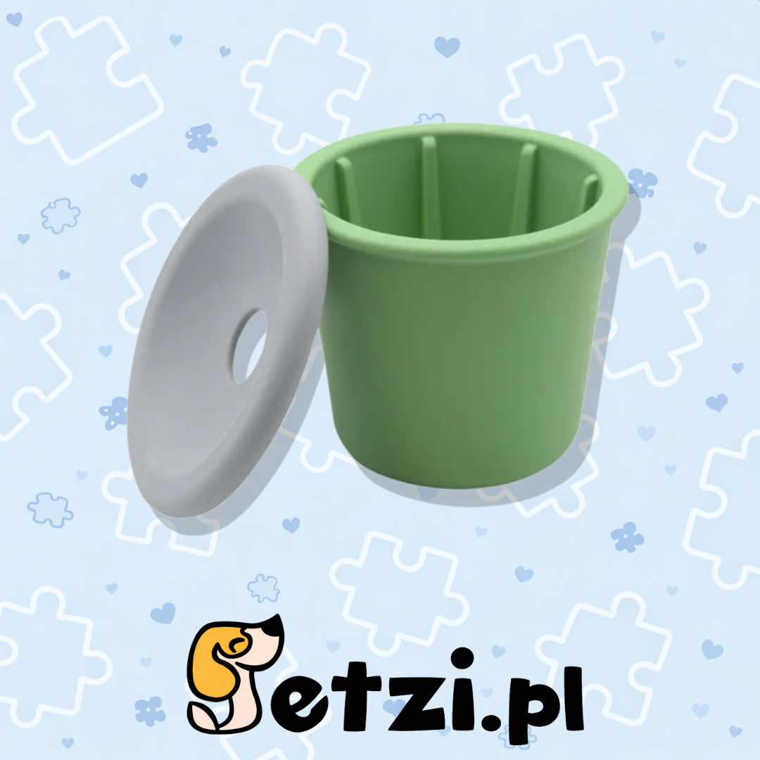 FIBOO SNACK FIBEEK + PRZYKRYWKA Z OTWOREM NA SMACZKI ZIELONY