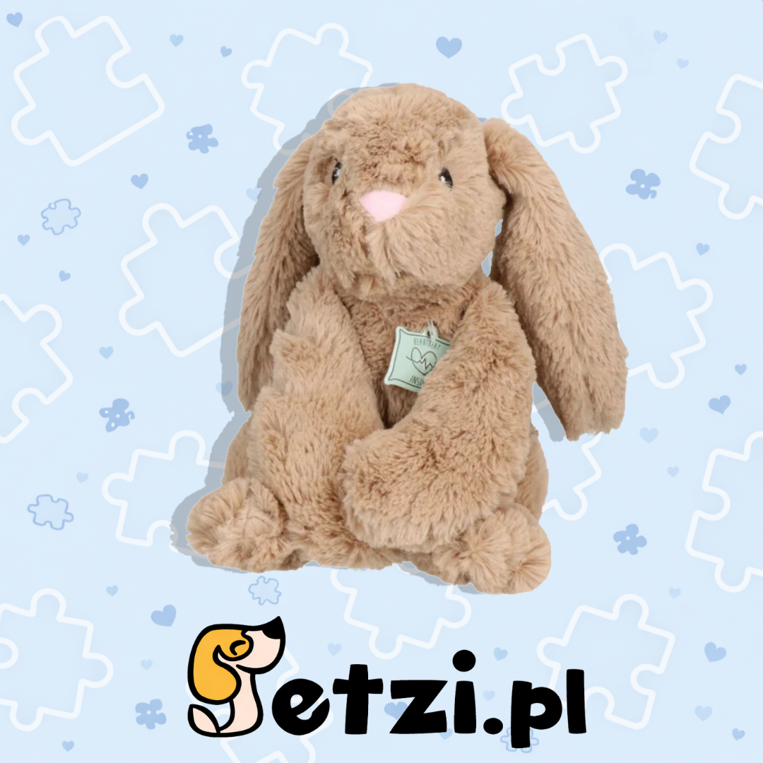 COZY DOG BUNNY BROWN - PLUSZAK Z BIJĄCYM SERDUSZKIEM