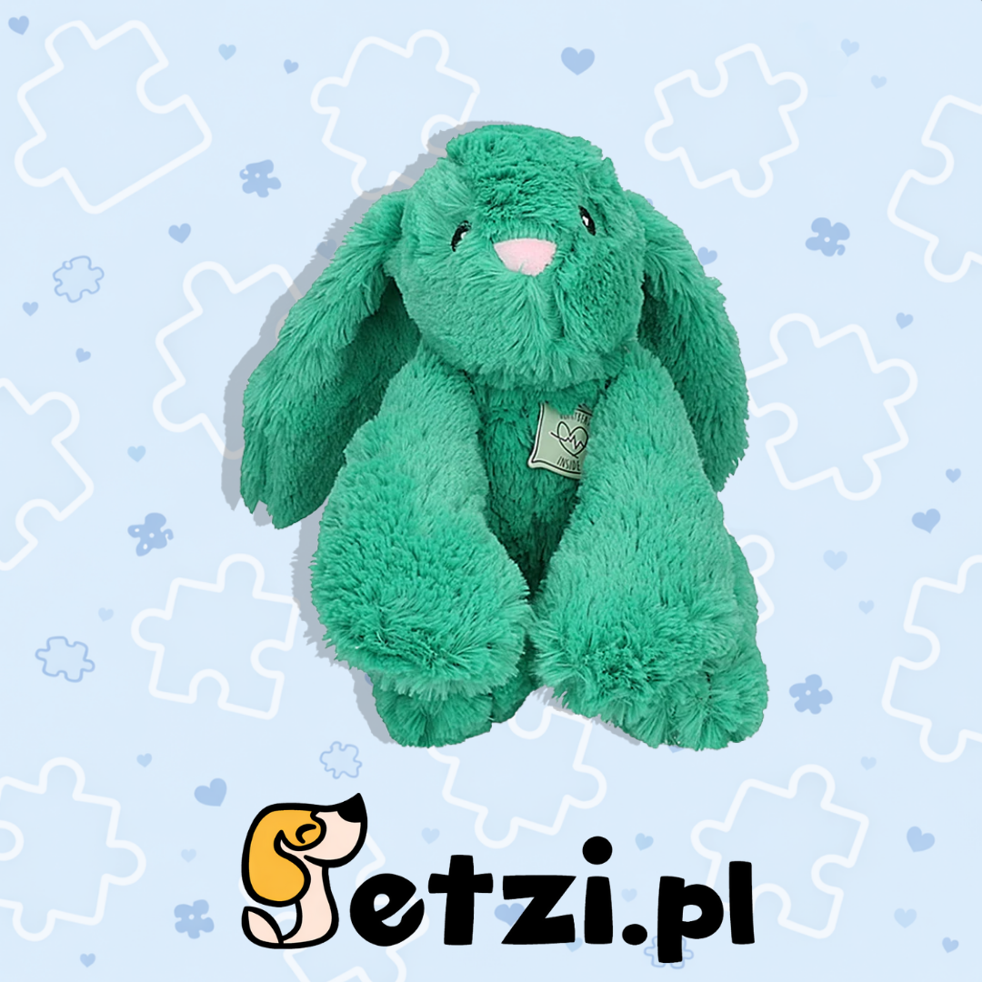 COZY DOG BUNNY GREEN - PLUSZAK Z BIJĄCYM SERDUSZKIEM
