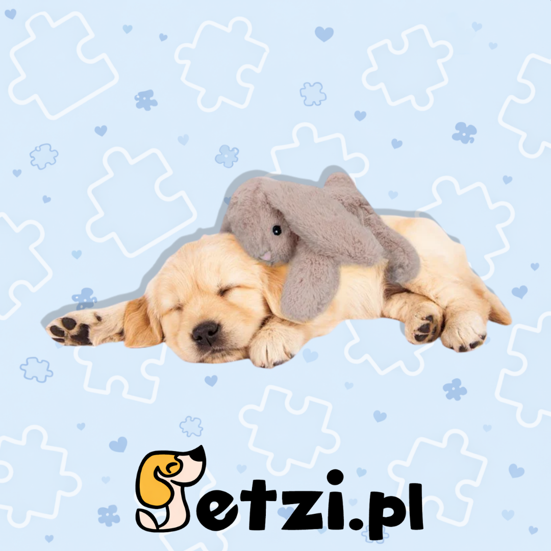 COZY DOG BUNNY GREEN - PLUSZAK Z BIJĄCYM SERDUSZKIEM