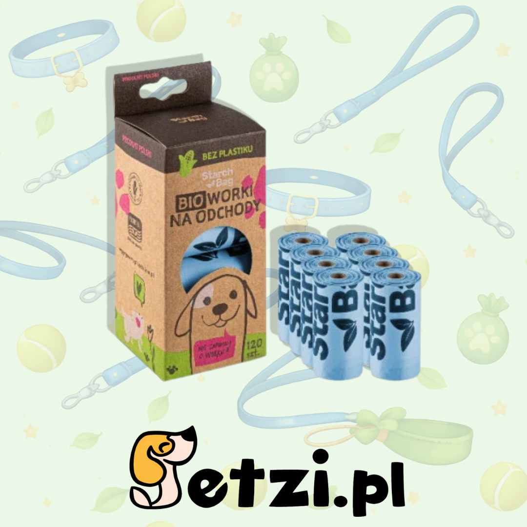 STARCHBAG KOMPOSTOWALNE BIOWORKI NA ODCHODY 8 ROLEK X 15SZT, KOL. BŁĘKIT