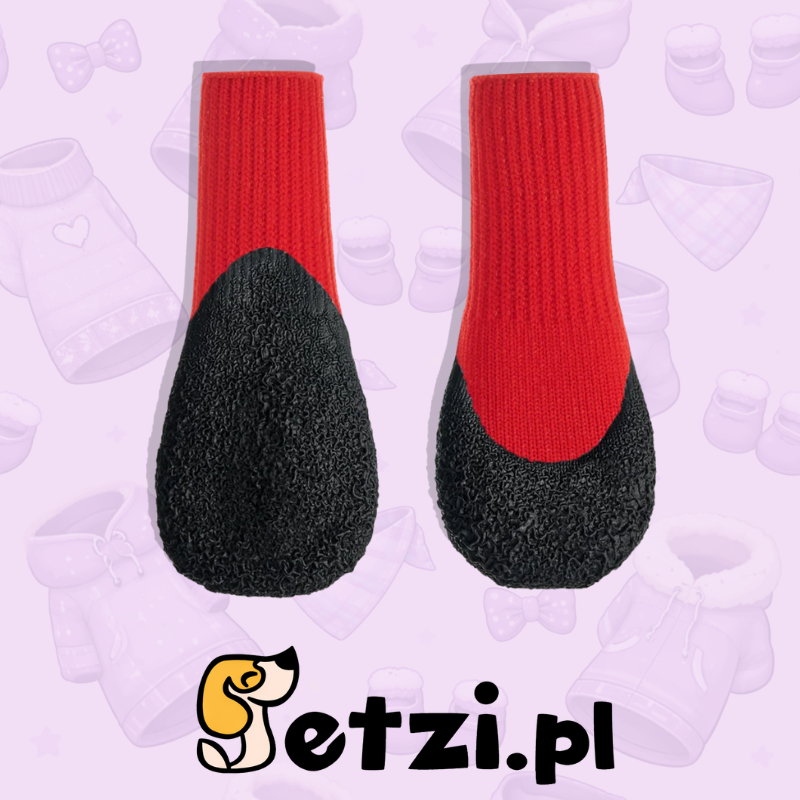 GOOEEZ LITES DOG BOOTIES (4-PACK) XS RED/BLACK - BUCIKI DLA PSIAKA