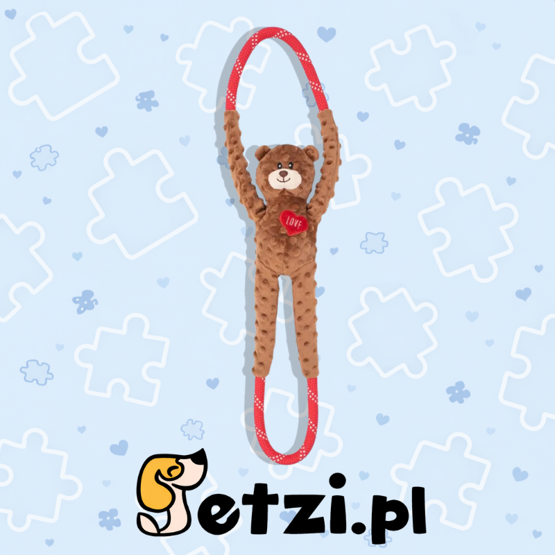 ZIPPY PAWS ROPE TUGZ LOVEABLE BEAR