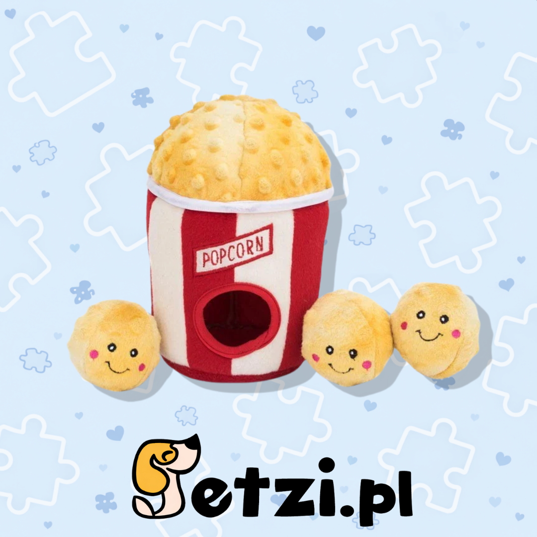 ZIPPY PAWS PLUSZOWA NORKA KUBEŁEK POPCORNU – PLUSZOWA NORKA DLA PSA