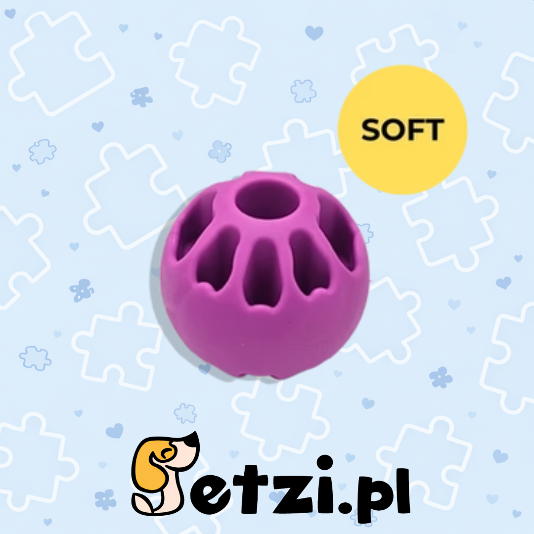 FIBOO SNACK FIBOOLL SOFT FIOLETOWY NEON - PIŁKA NA SMAKOŁYKI