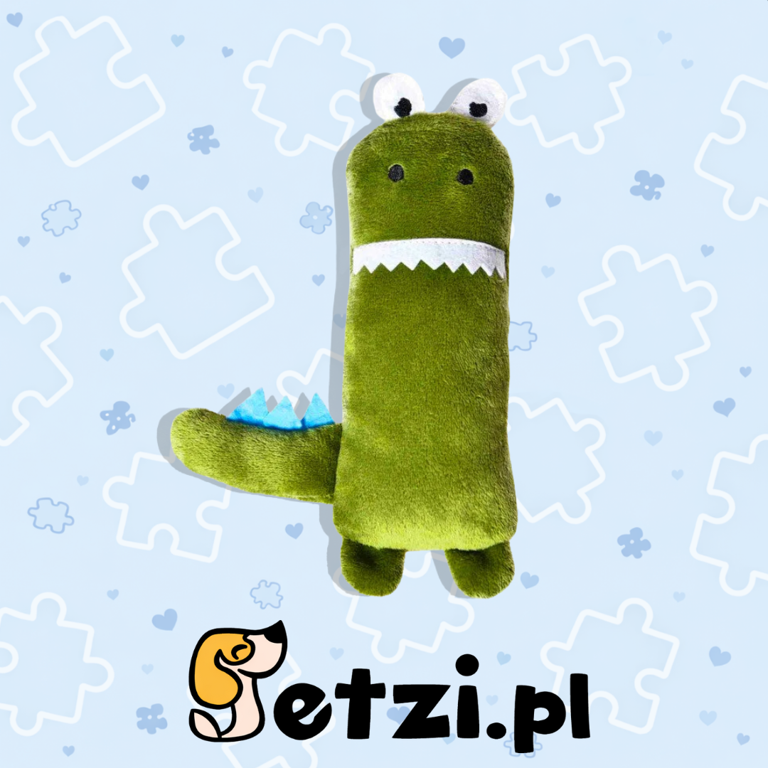 BUBA DINOZAUR SZELESZCZĄCY - PLUSZOWA ZABAWKA DLA PSA