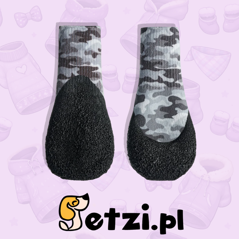 GOOEEZ LITES PRINTED DOG BOOTIES (4-PACK) XL CAMO/BLACK - BUCIKI DLA PSIAKA