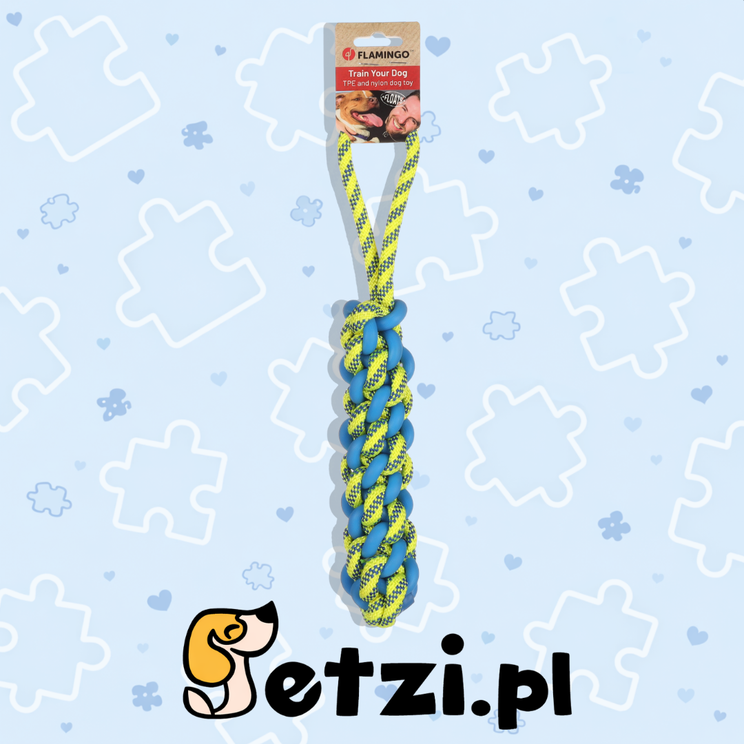 FLAMINGO DT TOFLA PULL ROPE BLUE/YELLOW S 38X5X5CM