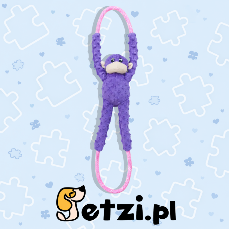 ZIPPY PAWS MONKEY ROPE TUGZ PURPLE
