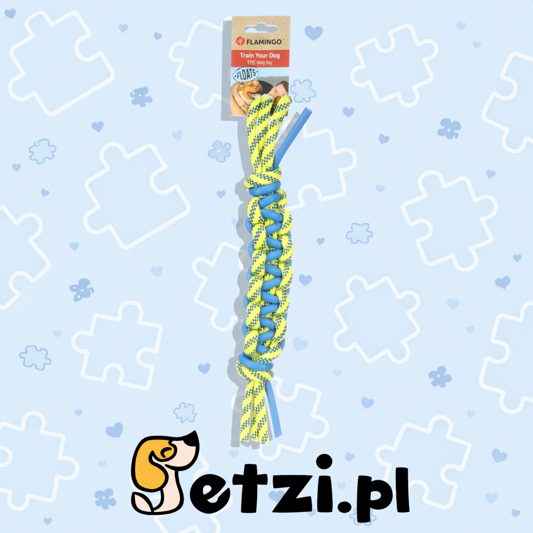 FLAMINGO DT TOFLA PULL ROPE BLUE/YELLOW S 35X5X4CM