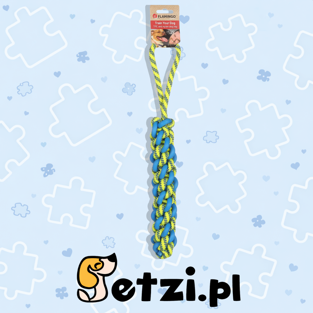 FLAMINGO DT TOFLA PULL ROPE BLUE/YELLOW L 45X5X5CM