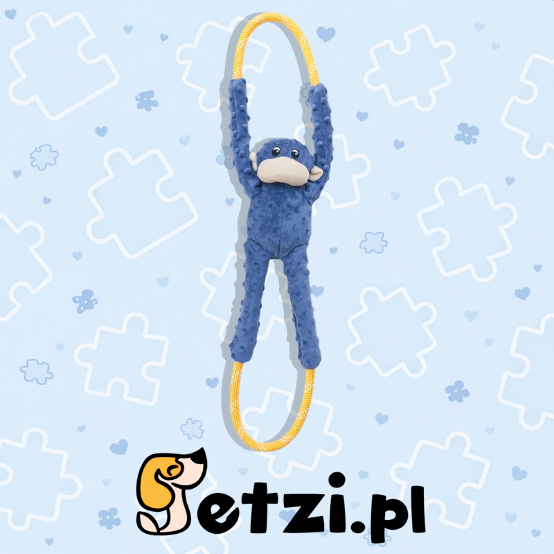 ZIPPY PAWS MONKEY ROPE TUGZ BLUE