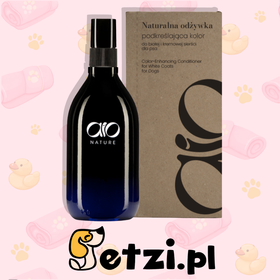 AIO NATURALNA ODŻYWKA PODKREŚLAJĄCA KOLOR DO BIAŁEJ I KREMOWEJ SIERŚCI DLA PSÓW 150ML