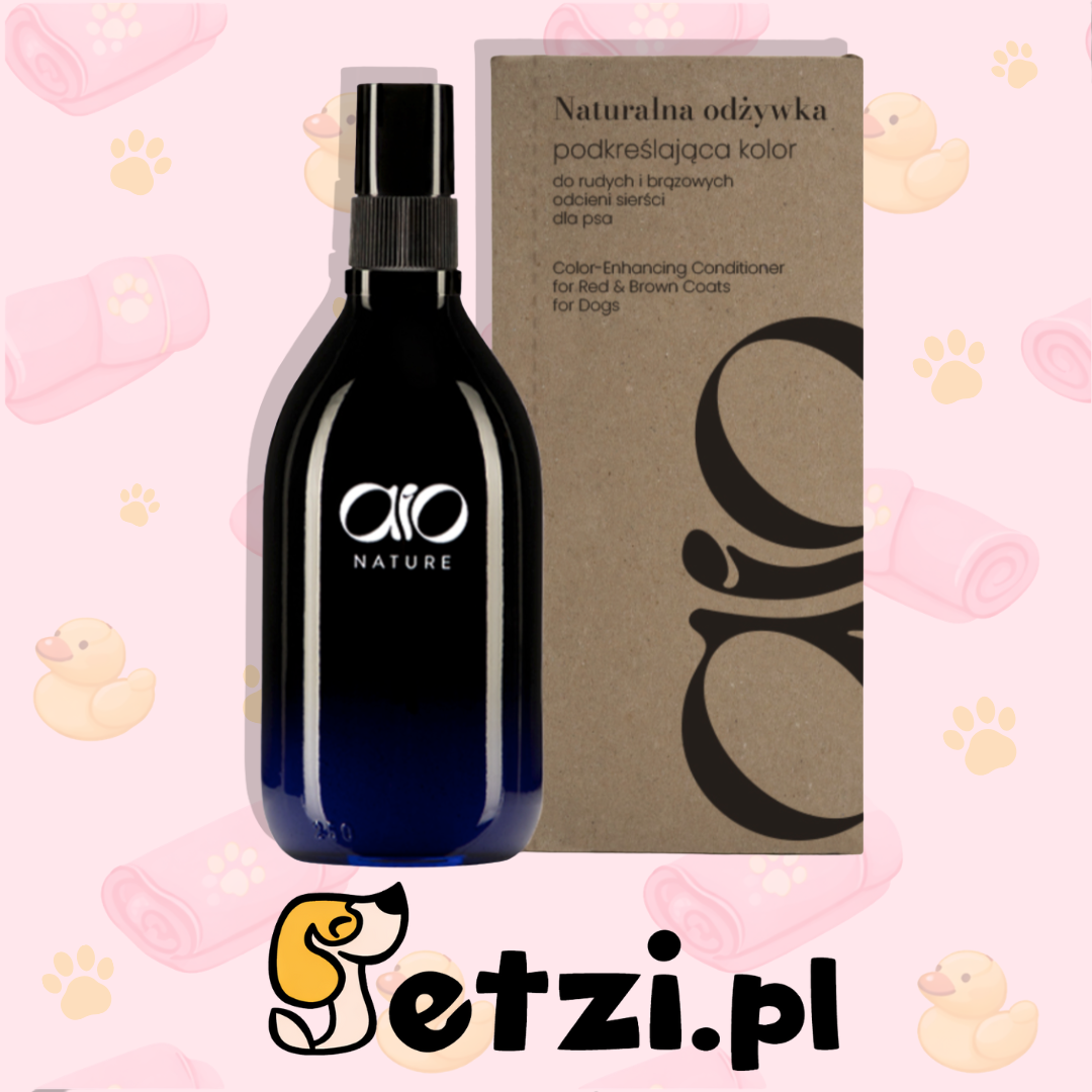AIO NATURALNA ODŻYWKA PODKREŚLAJĄCA KOLOR DO RUDYCH I BRĄZOWYCH ODCIENI SIERŚCI DLA PSÓW 150ML