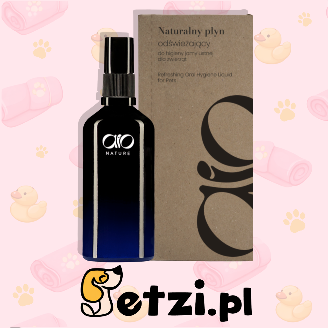 AIO NATURALNY PŁYN ODŚWIEŻAJĄCY DO HIGIENY JAMY USTNEJ DLA ZWIERZĄT 100ML