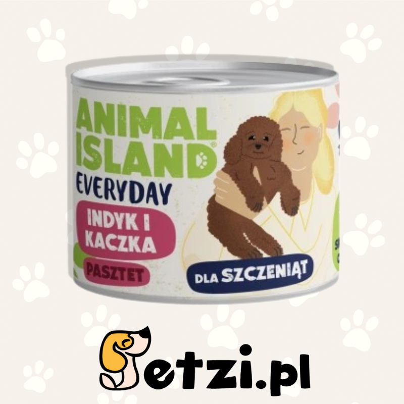 ANIMAL ISLAND MOKRA KARMA DLA PSA EVERYDAY JUNIOR INDYK Z KACZKĄ 185G