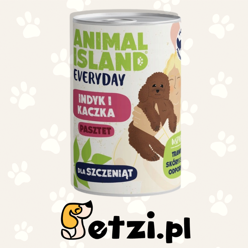ANIMAL ISLAND MOKRA KARMA DLA PSA EVERYDAY JUNIOR INDYK Z KACZKĄ 400G