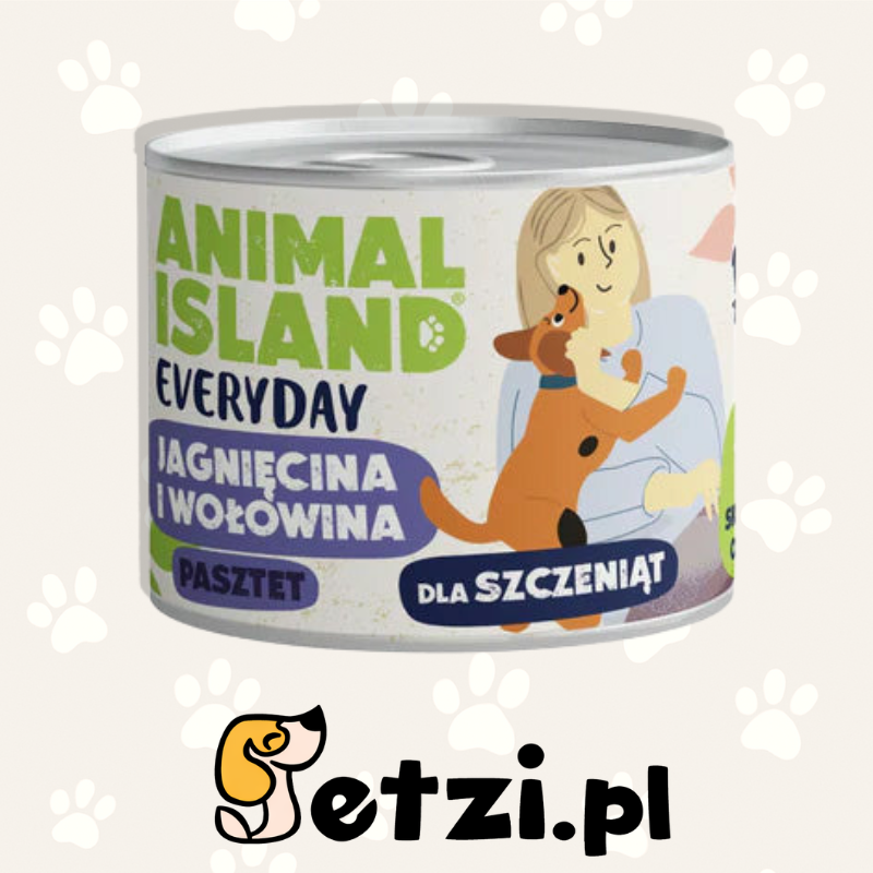 ANIMAL ISLAND MOKRA KARMA DLA PSA EVERYDAY JUNIOR WOŁOWINA Z JAGNIĘCINĄ 185G