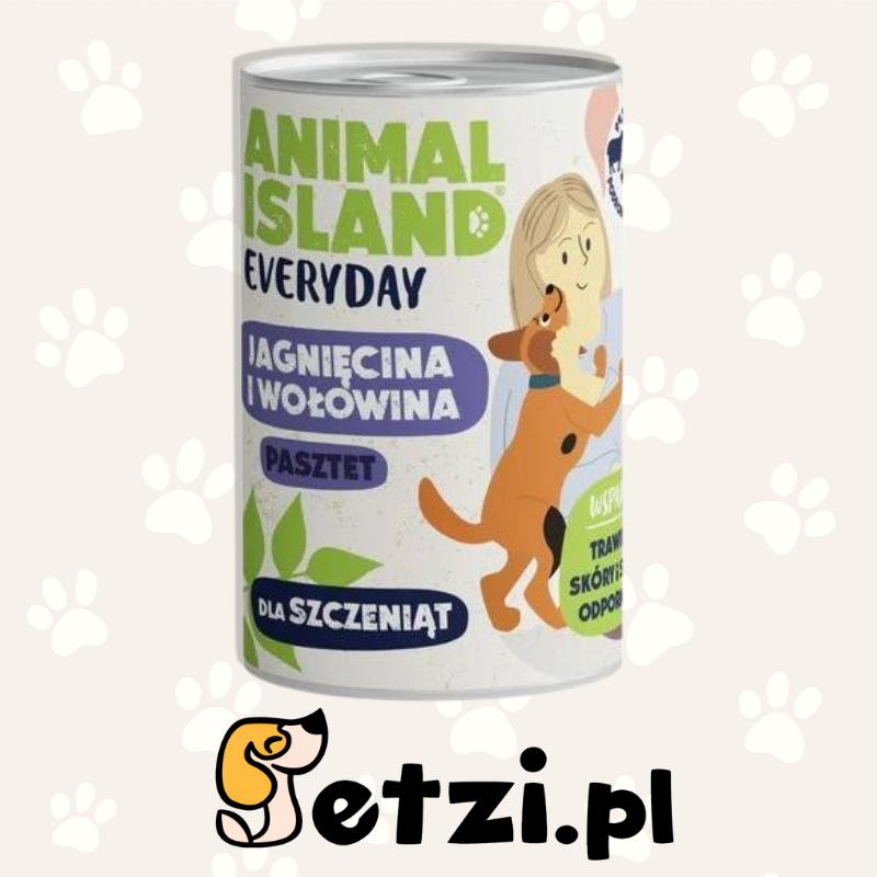 ANIMAL ISLAND MOKRA KARMA DLA PSA EVERYDAY JUNIOR WOŁOWINA Z JAGNIĘCINĄ 400G