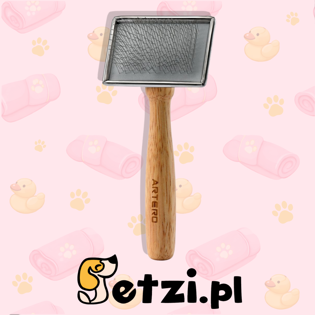 ARTERO SLICKER BRUSH - PROFESJONALNA SZCZOTKA PUDLÓWKA Z DREWNIANĄ RĘKOJEŚCIĄ XS