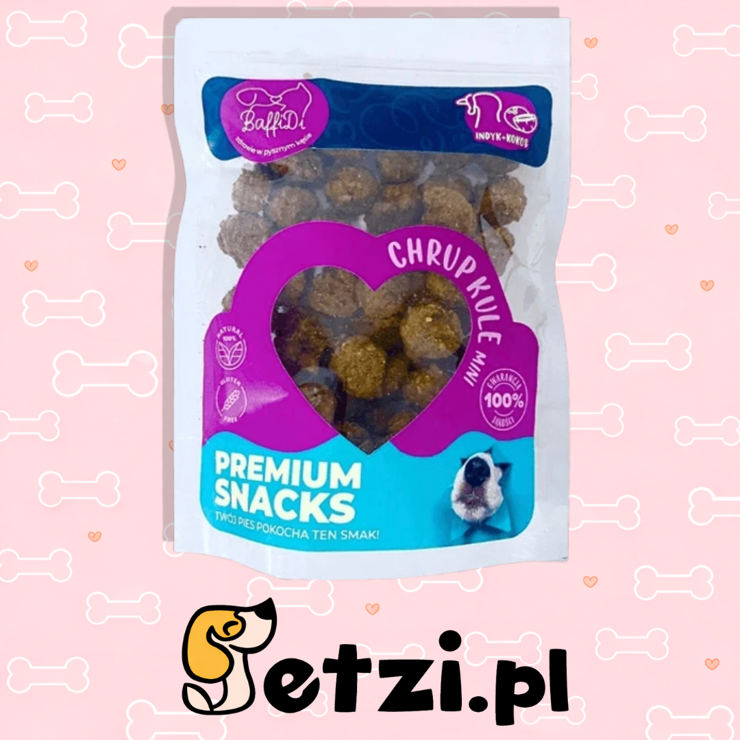 BAFFIDI CHRUPKULE MINI PRZYSMAKI DLA PSA INDYK Z KOKOSEM 100G