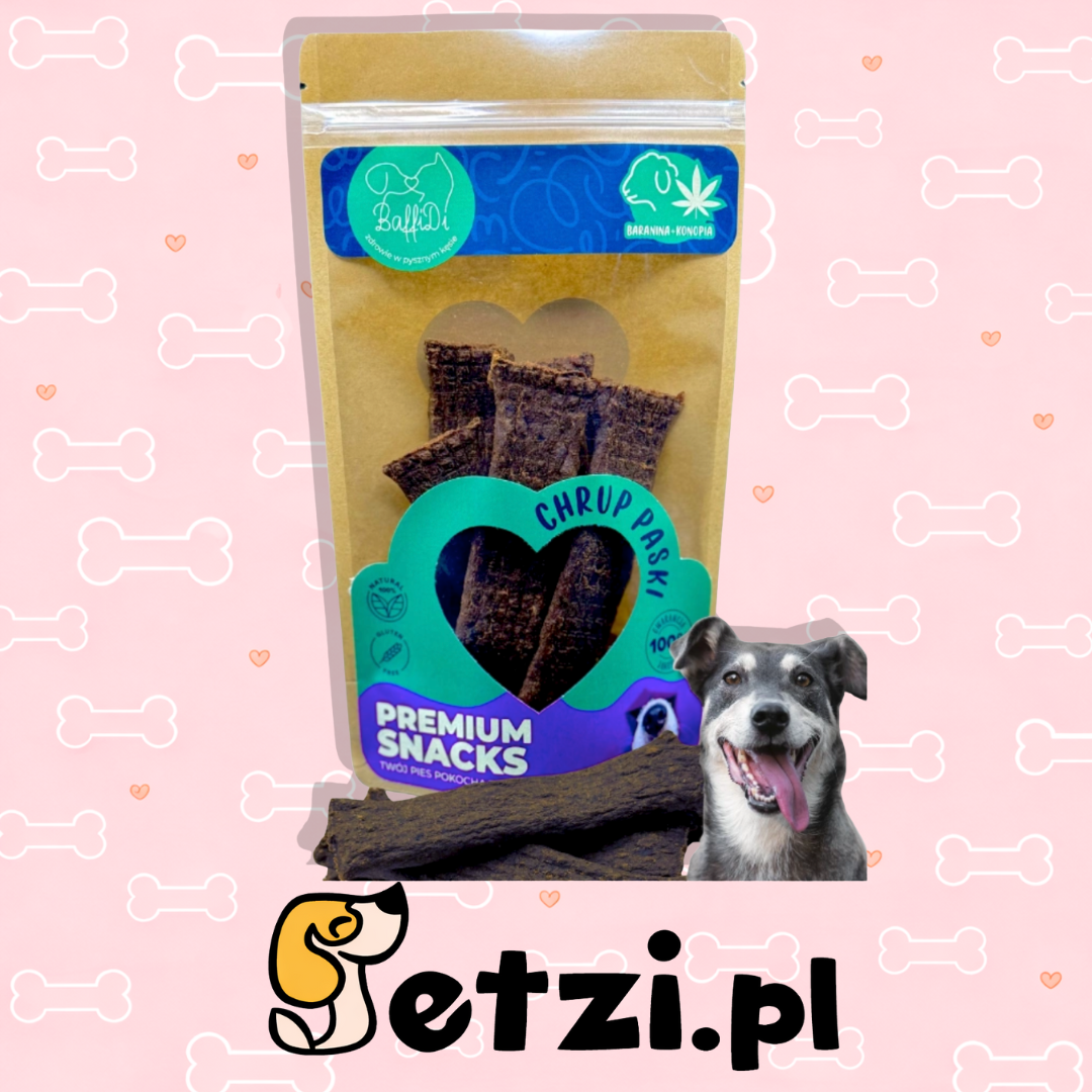 BAFFIDI CHRUPPASKI PRZYSMAKI DLA PSA BARANINA Z KONOPIAMI 100G