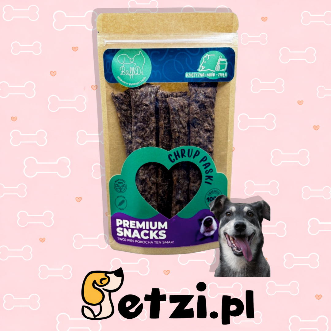 BAFFIDI CHRUPPASKI PRZYSMAKI DLA PSA DZICZYZNA Z MIODEM 100G