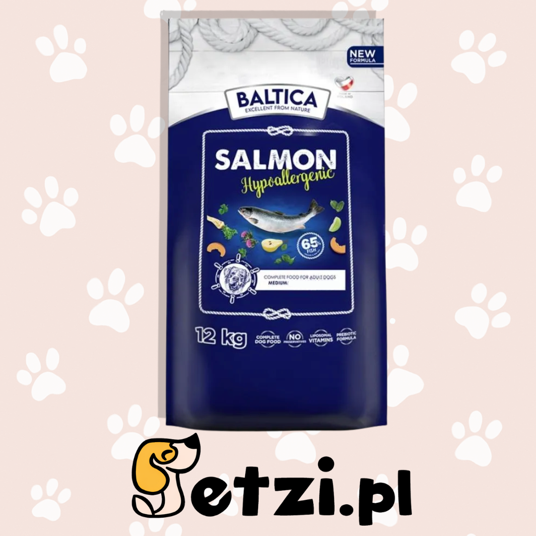 BALTICA HIPOALERGICZNA SUCHA KARMA DLA PSA SALMON M 12KG