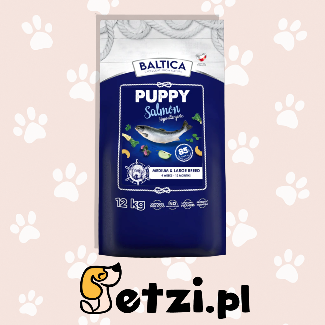 BALTICA HIPOALERGICZNA SZCZENIAK SUCHA KARMA DLA PSA SALMON M/L 12KG