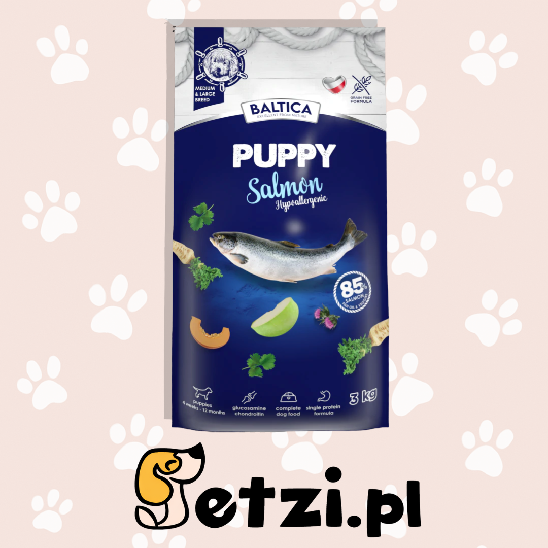 BALTICA HIPOALERGICZNA SZCZENIAK SUCHA KARMA DLA PSA SALMON M/L 3KG