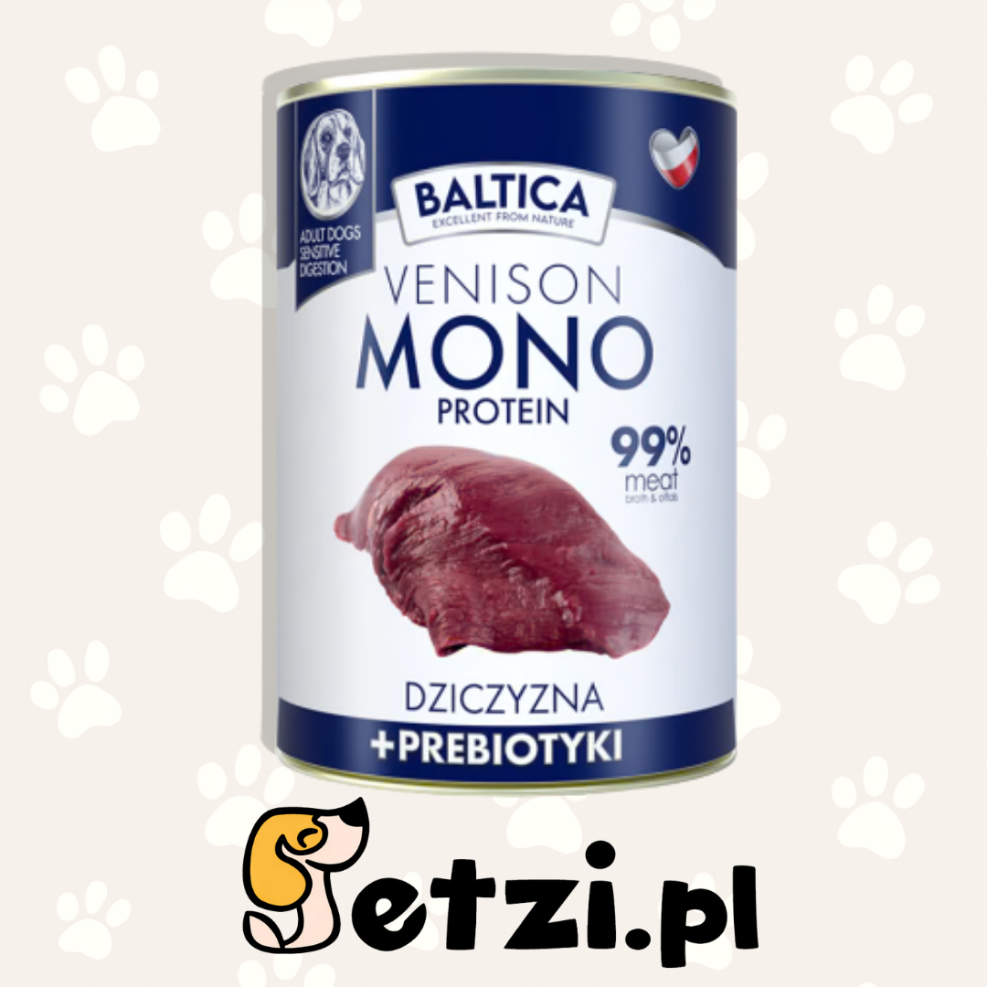 BALTICA MONO MOKRA KARMA DLA PSA DZICZYZNA Z PROBIOTYKIEM 400G
