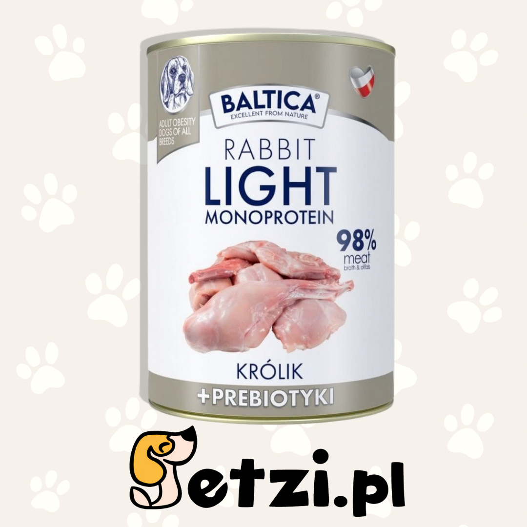 BALTICA MONO MOKRA KARMA DLA PSA KRÓLIK Z PROBIOTYKIEM 400G
