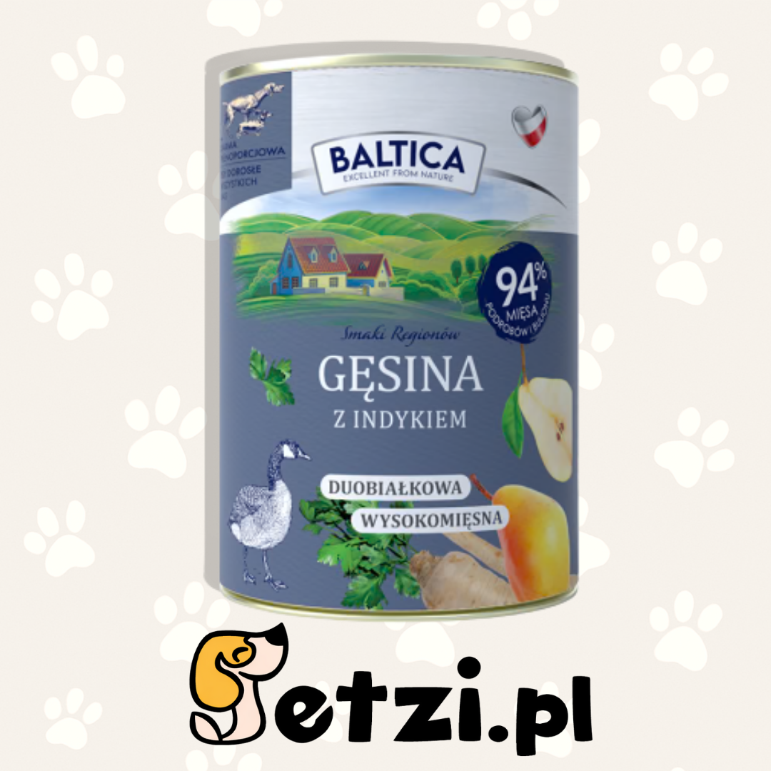 BALTICA SMAKI REGIONÓW MOKRA KARMA DLA PSA GĘSINA Z INDYKIEM 400G
