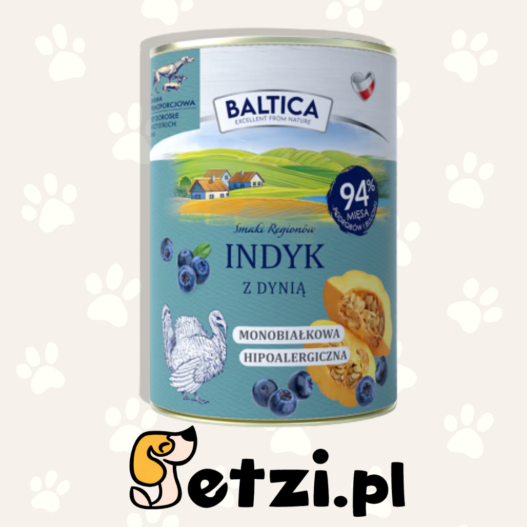 BALTICA SMAKI REGIONÓW MOKRA KARMA DLA PSA INDYK Z DYNIĄ 400G