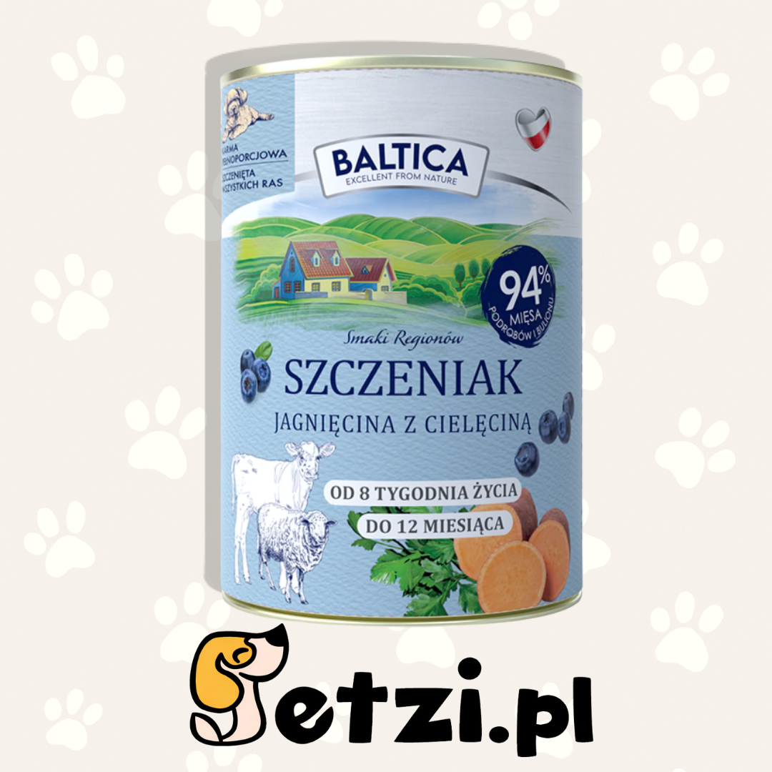 BALTICA SMAKI REGIONÓW MOKRA KARMA DLA PSA JUNIOR JAGNIĘCINA Z CIELĘCINĄ 400G