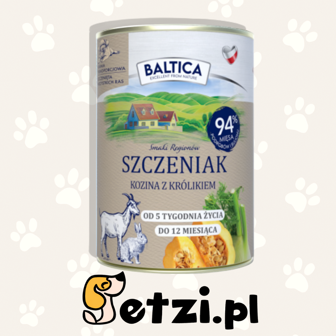 BALTICA SMAKI REGIONÓW MOKRA KARMA DLA PSA JUNIOR KOZINA Z KRÓLIKIEM 400G