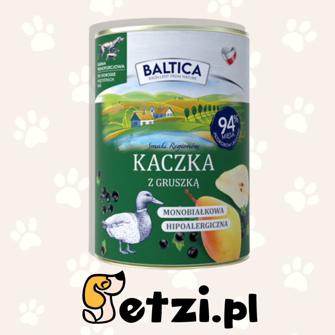 BALTICA SMAKI REGIONÓW MOKRA KARMA DLA PSA KACZKA Z GRUSZKĄ 400G