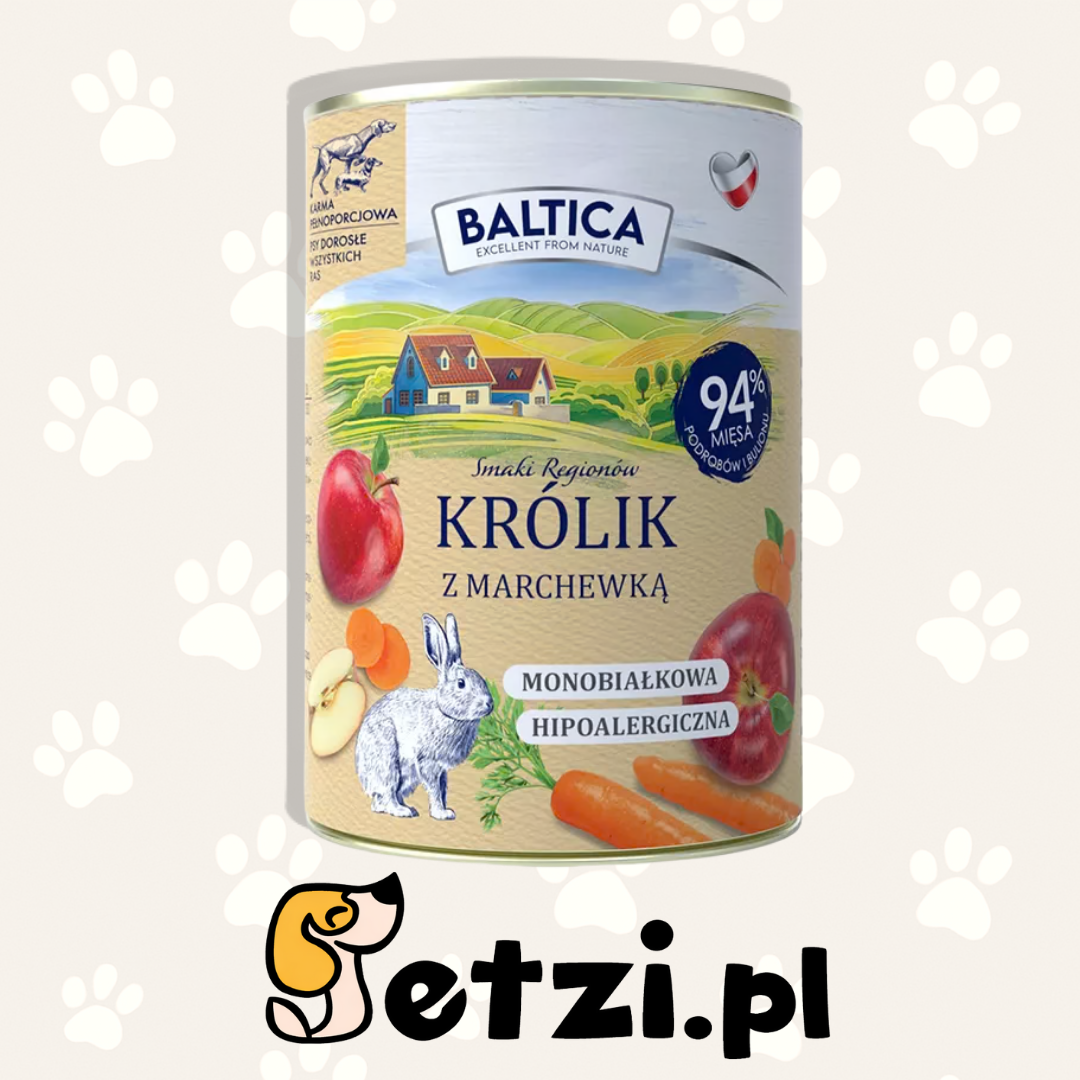 BALTICA SMAKI REGIONÓW MOKRA KARMA DLA PSA KRÓLIK Z MARCHEWKĄ 400G
