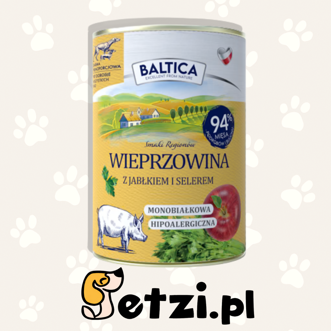 BALTICA SMAKI REGIONÓW MOKRA KARMA DLA PSA WIEPRZOWINA Z JABŁKIEM 400G
