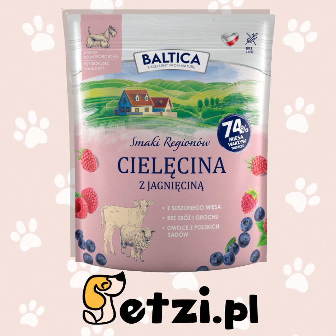 BALTICA SMAKI REGIONÓW SUCHA KARMA DLA PSA CIELĘCINA Z JAGNIĘCINĄ XS/S 1KG