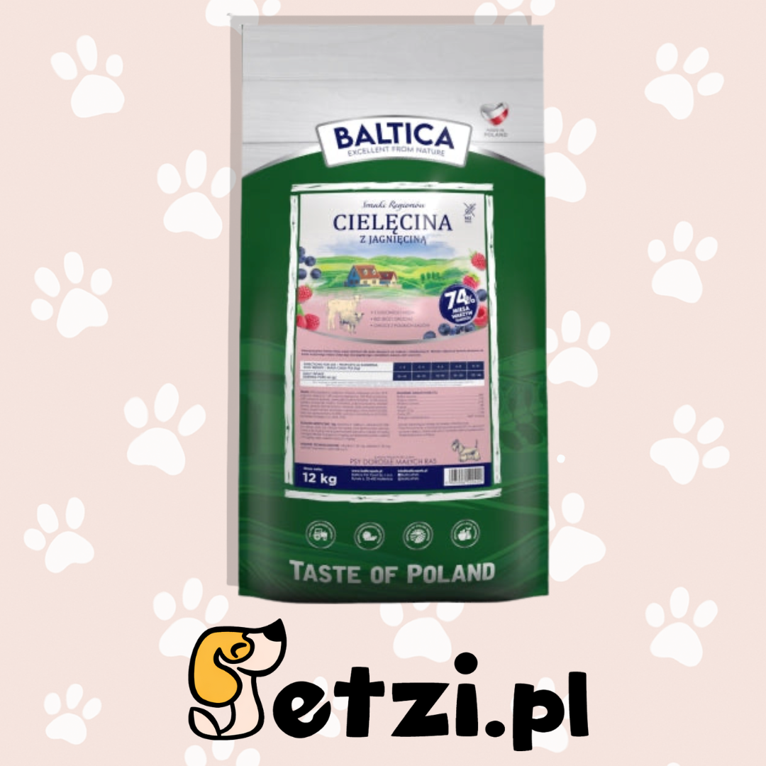 BALTICA SMAKI REGIONÓW SUCHA KARMA DLA PSA CIELĘCINA Z JAGNIĘCINĄ XS/S 12KG