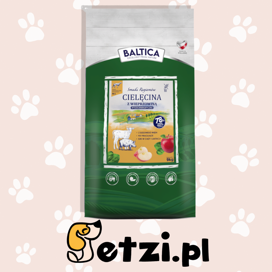 BALTICA SMAKI REGIONÓW SUCHA KARMA DLA PSA CIELĘCINA Z WIEPRZOWINĄ M/L 9KG