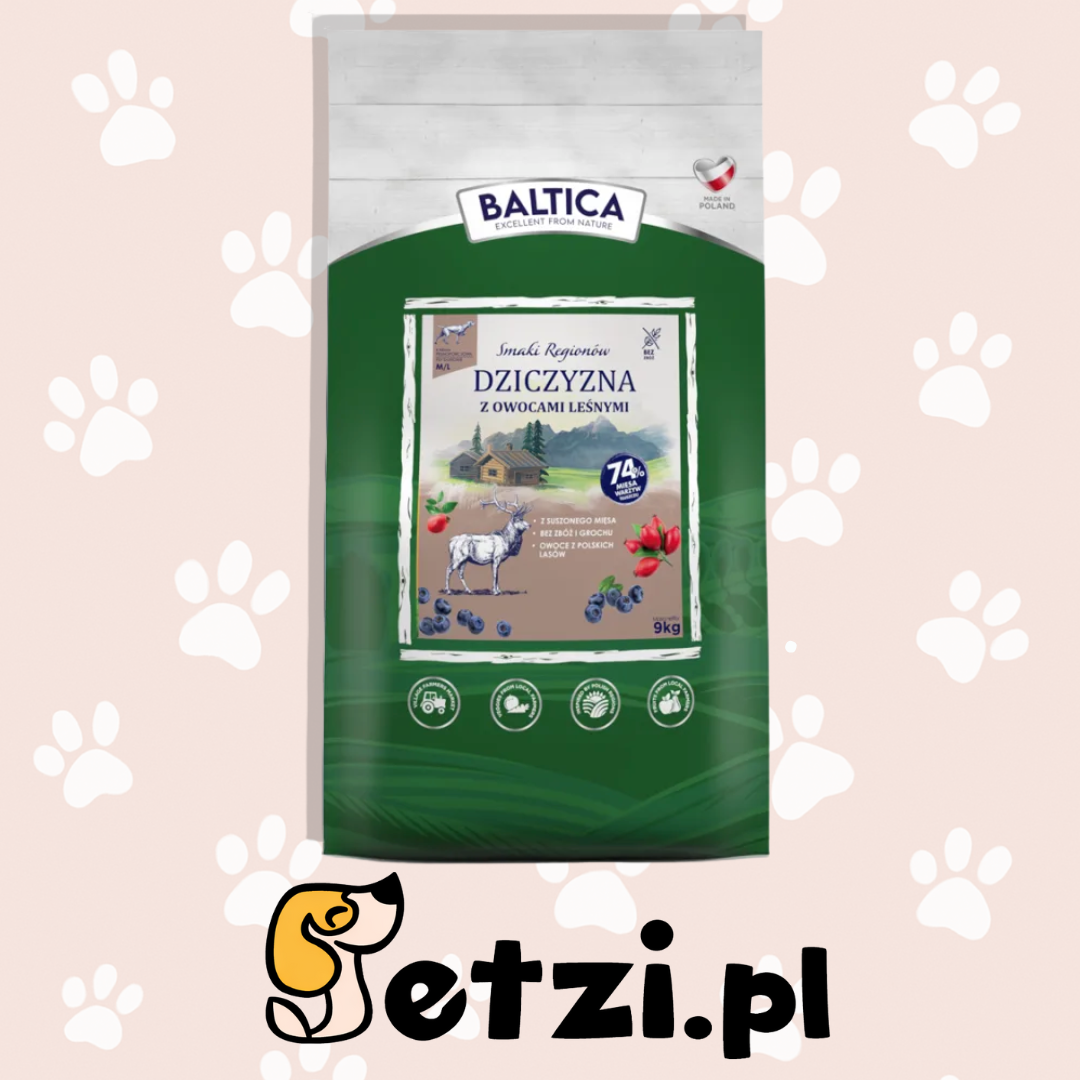 BALTICA SMAKI REGIONÓW SUCHA KARMA DLA PSA DZICZYZNA Z OWOCAMI LEŚNYMI XS/S 9KG