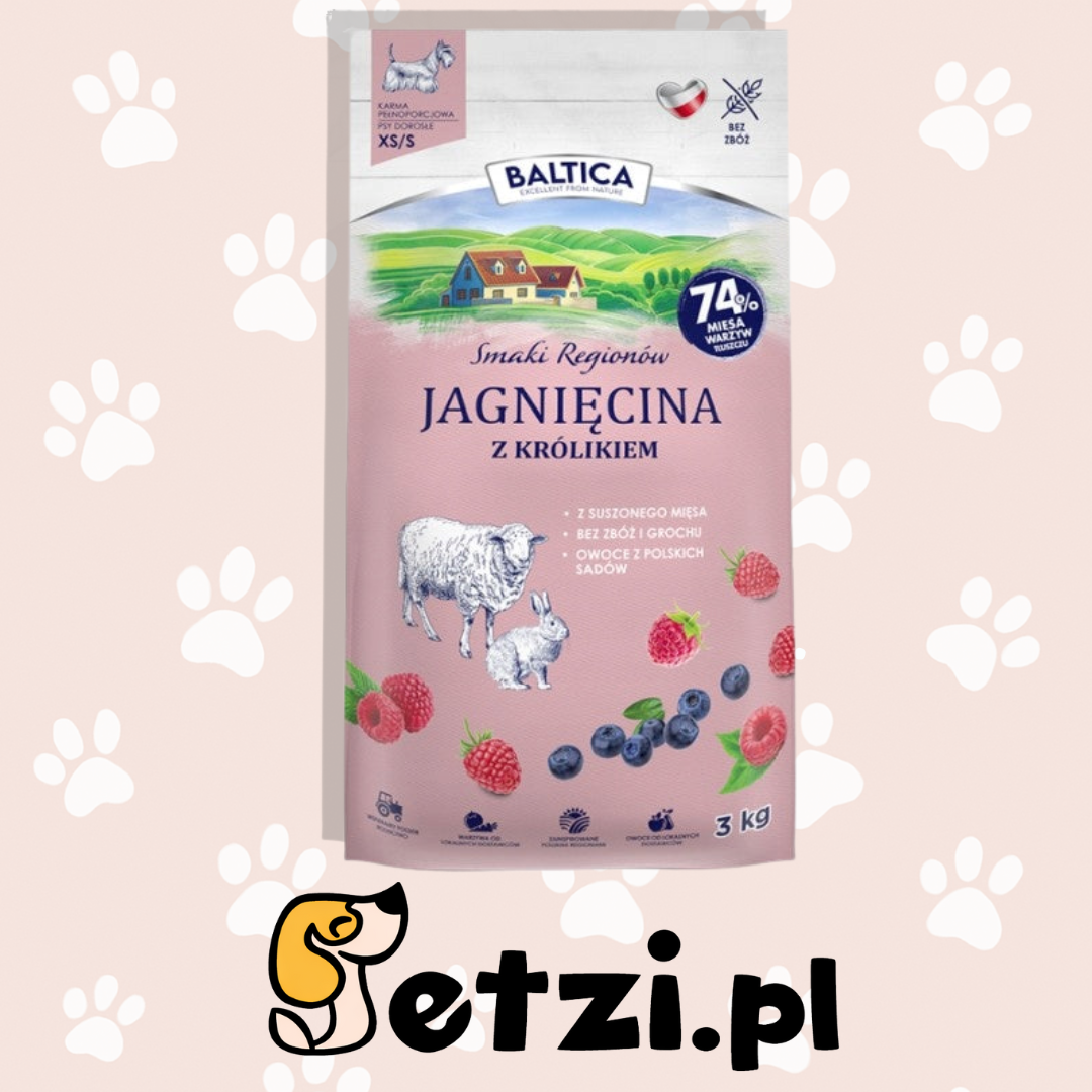 BALTICA SMAKI REGIONÓW SUCHA KARMA DLA PSA JAGNIĘCINA Z KRÓLIKIEM XS/S 3KG
