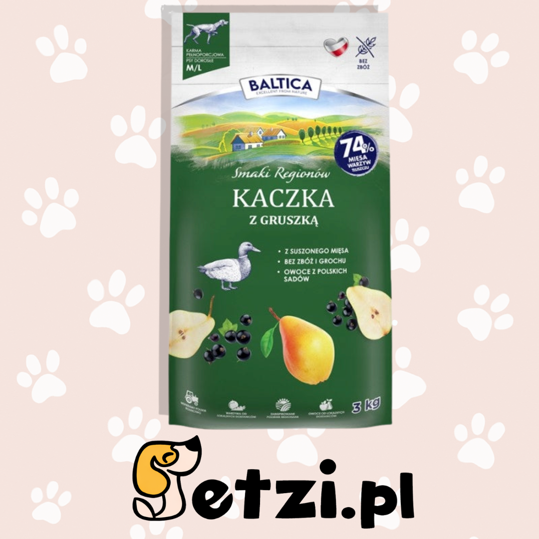 BALTICA SMAKI REGIONÓW SUCHA KARMA DLA PSA KACZKA Z GRUSZKĄ M/L 3KG