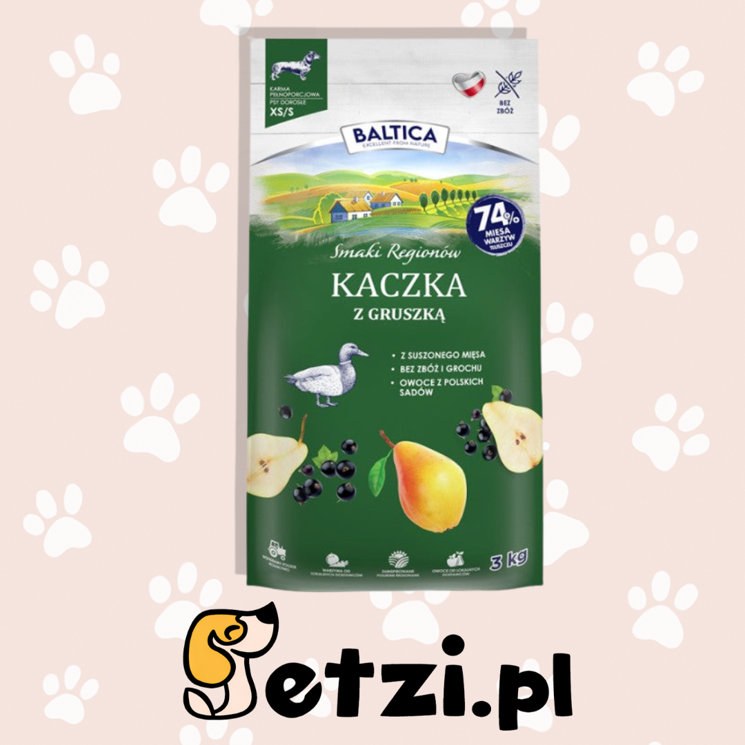 BALTICA SMAKI REGIONÓW SUCHA KARMA DLA PSA KACZKA Z GRUSZKĄ XS/S 3KG
