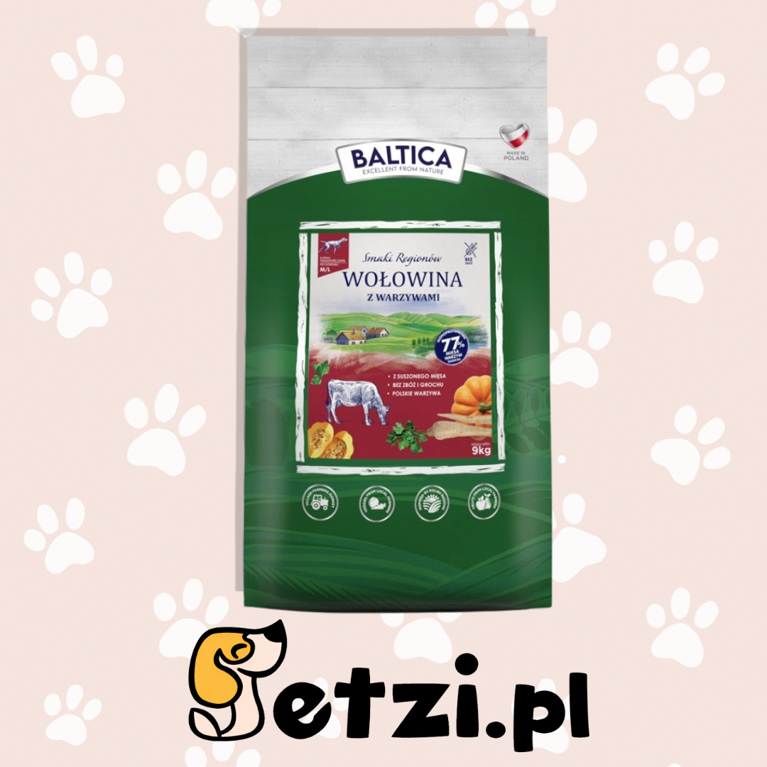 BALTICA SMAKI REGIONÓW SUCHA KARMA DLA PSA WOŁOWINA Z WARZYWAMI M/L 9KG