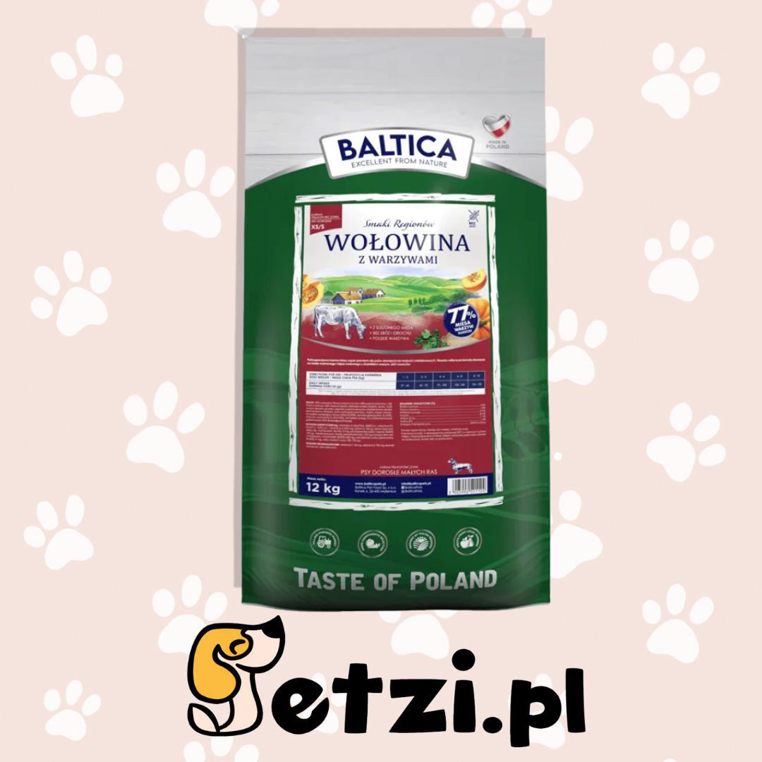 BALTICA SMAKI REGIONÓW SUCHA KARMA DLA PSA WOŁOWINA Z WARZYWAMI XS/S 12KG