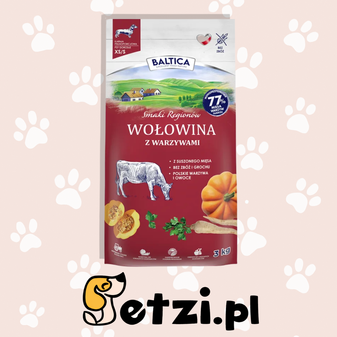 BALTICA SMAKI REGIONÓW SUCHA KARMA DLA PSA WOŁOWINA Z WARZYWAMI XS/S 3KG