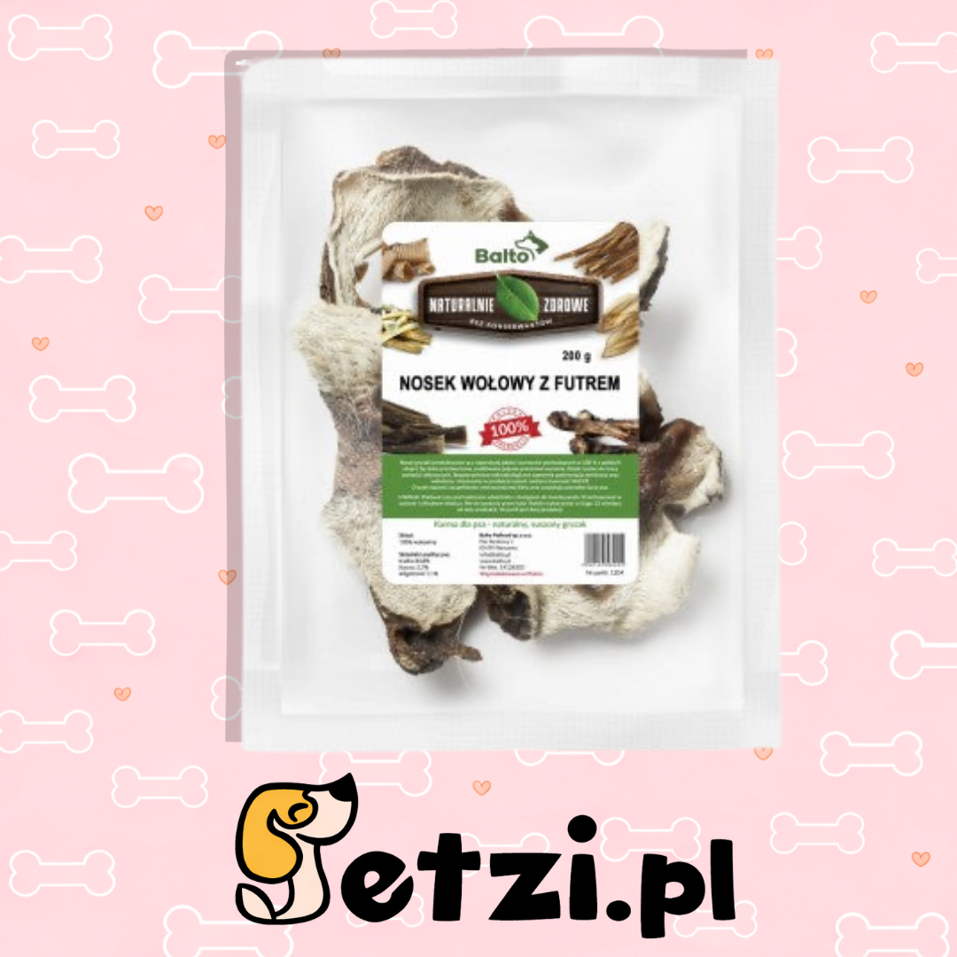 BALTO GRYZAK DLA PSA NOSEK WOŁOWY Z FUTREM 250G